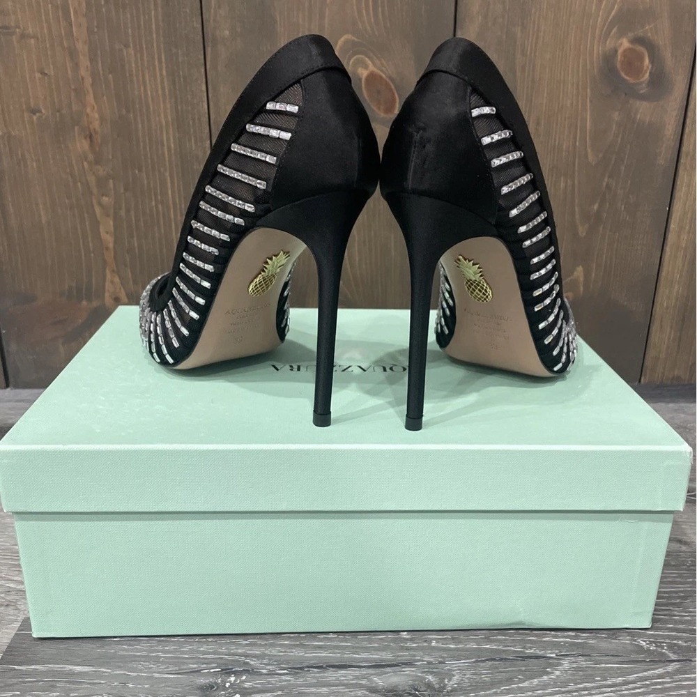Aquazzura Passions Crystal‎ Pump 105 Black Womens Size 39 NEW - Picture 10 of 14